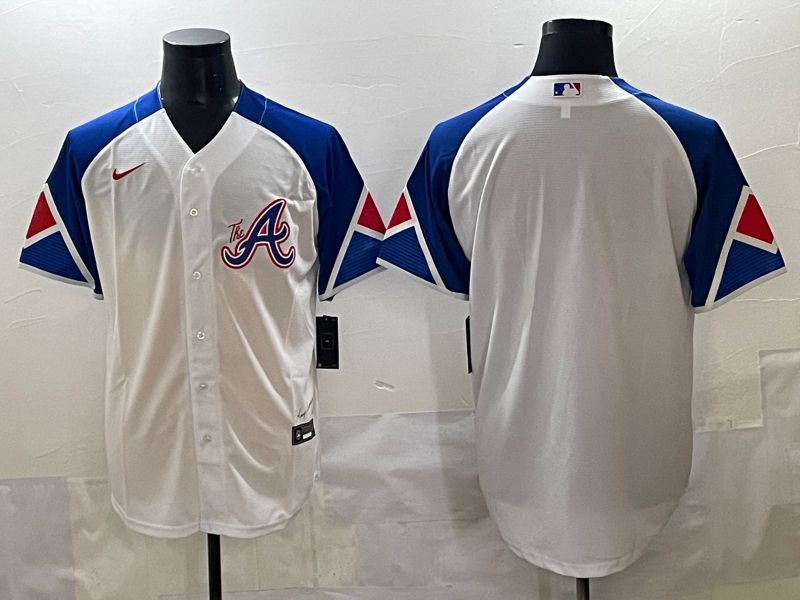 Men 2025 Atlanta Braves Blank White blue City Edition Nike MLB Jersey style 1->atlanta braves->MLB Jersey